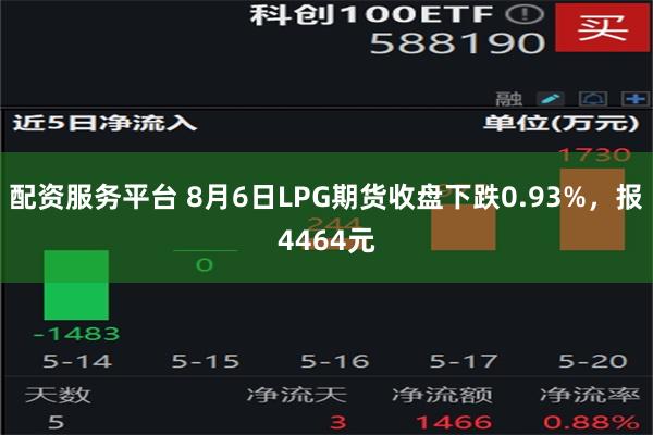 配资服务平台 8月6日LPG期货收盘下跌0.93%，报4464元