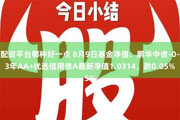 配资平台哪种好一点 8月9日基金净值：鹏华中债-0-3年AA+优选信用债A最新净值1.0314，跌0.05%