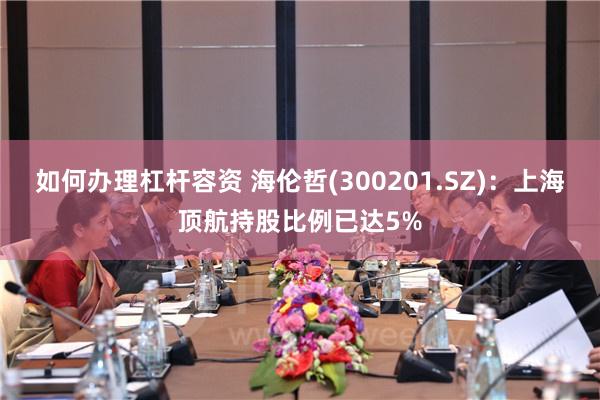 如何办理杠杆容资 海伦哲(300201.SZ)：上海顶航持股比例已达5%