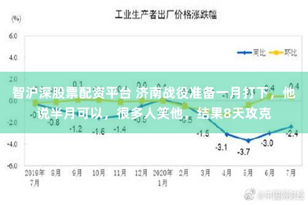 智沪深股票配资平台 济南战役准备一月打下，他说半月可以，很多人笑他，结果8天攻克